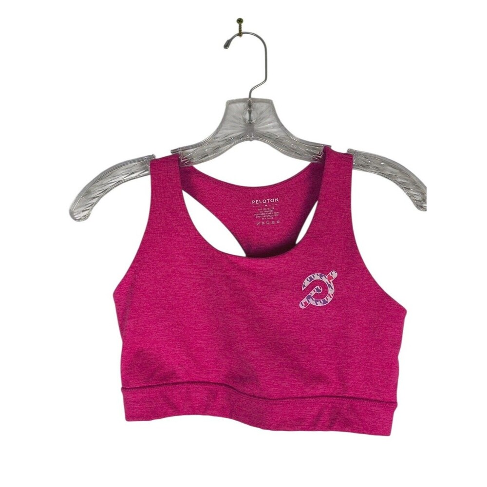 Peloton Sports Bra Women's M Pink Heather Strappy Racerback Athletic Sporty